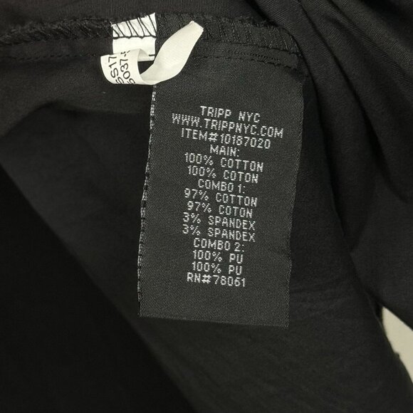 Tripp NYC Daang Goodman Black‎ Mini Dress Plus Sz 4X Faux Leather Trim Goth Punk - Picture 16 of 16